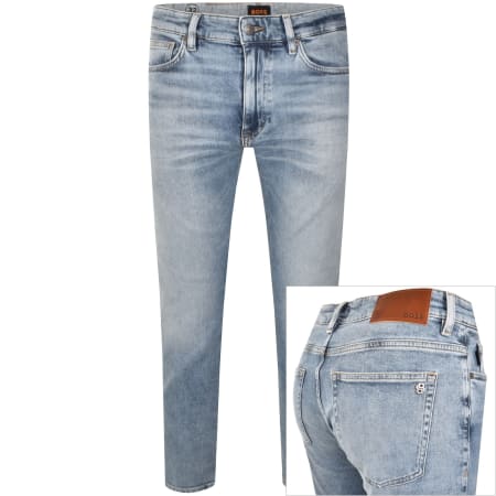 BOSS Delaware Slim Fit Jeans Light Wash Blue | Mainline Menswear se